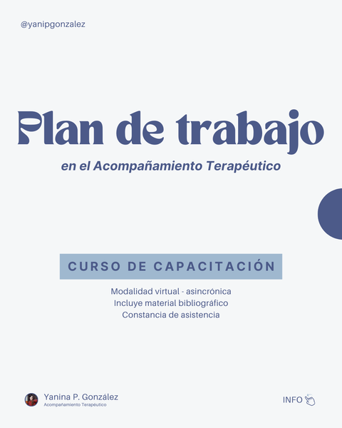 Plan de trabajo en el Acompañamiento Terapéutico