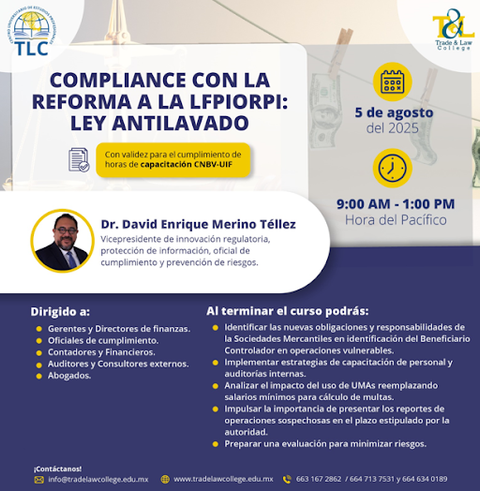 COMPLIANCE CON LA REFORMA A LA LFPIORPI: LEY ANTILAVADO