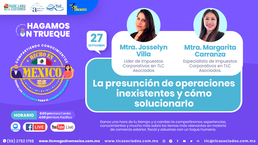 Hagamos un Trueque - La presución de operaciones inexistentes y cómo solucionarlo por la Mtra. Josselyn Villa y la Mtra. Margarita Carranza