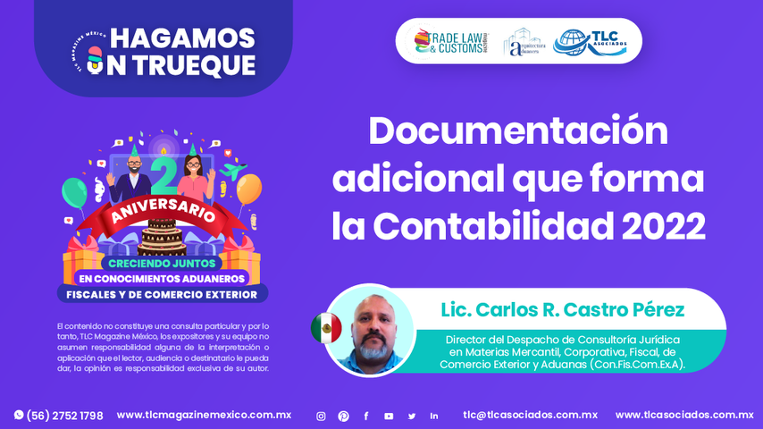 Hagamos un Trueque - Documentación adicional que forma la Contabilidad 2022 por el Lic. Carlos R. Castro Pérez