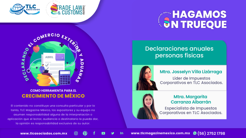 Hagamos un Trueque - Declaraciones anuales personas físicas por la Mtra. Josselyn Villa Lizárraga y la Mtra. Margarita Carranza Albarrán