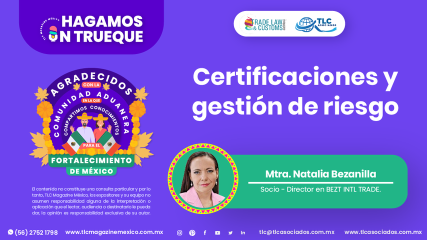 Hagamos un Trueque - Certificaciones y gestión de riesgo por la Mtra. Natalia Benzanilla