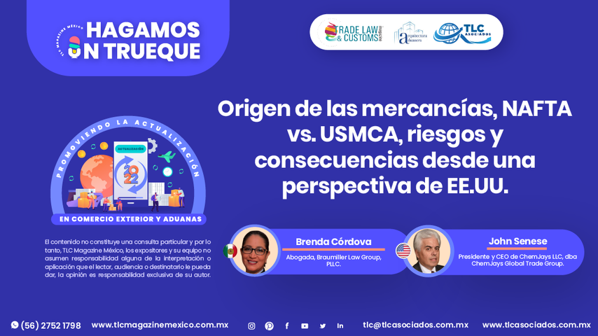 Hagamos un Trueque - Origen de las mercancías, NAFTA vs USMCA, riesgos y consecuencias desde una perspectiva de EE.UU. por Brenda Córdova y John Senese