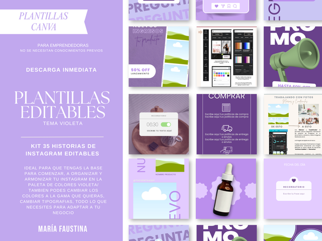 KIT 35 HISTORIAS DE INSTAGRAM EDITABLES 