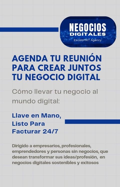 Agenda Tu Reunión para que Creemos Tu Negocio Digital