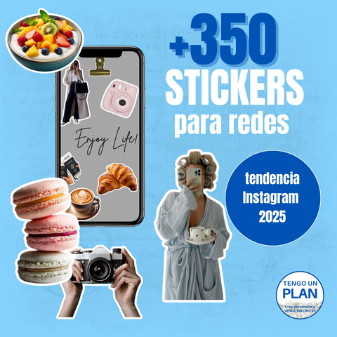 Pack +350 stickers para redes sociales
