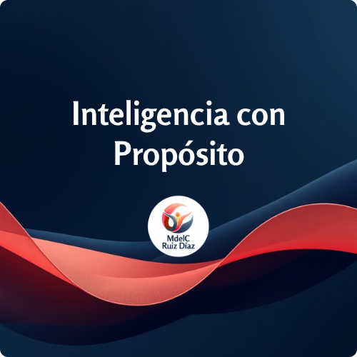 Portada web de María del Carmen Ruiz Díaz, mentora en comunicación emocional y liderazgo consciente. Fondo abstracto azul y coral con la frase: Comunicá desde el Ser, Liderá en la Acción.