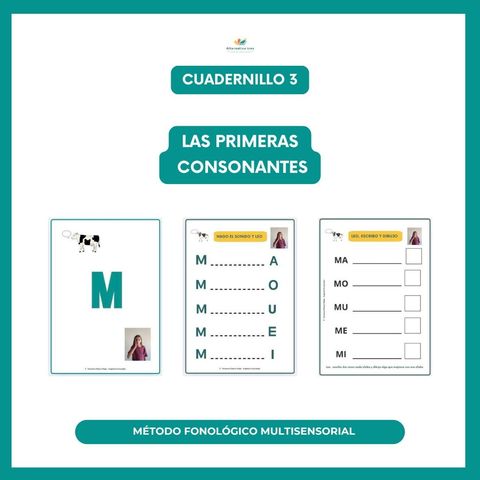 Cuadernillo de enseñanza de las primeras consonantes.