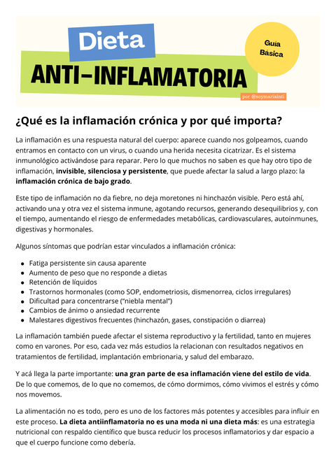 Guía Dieta Anti-Inflamatoria