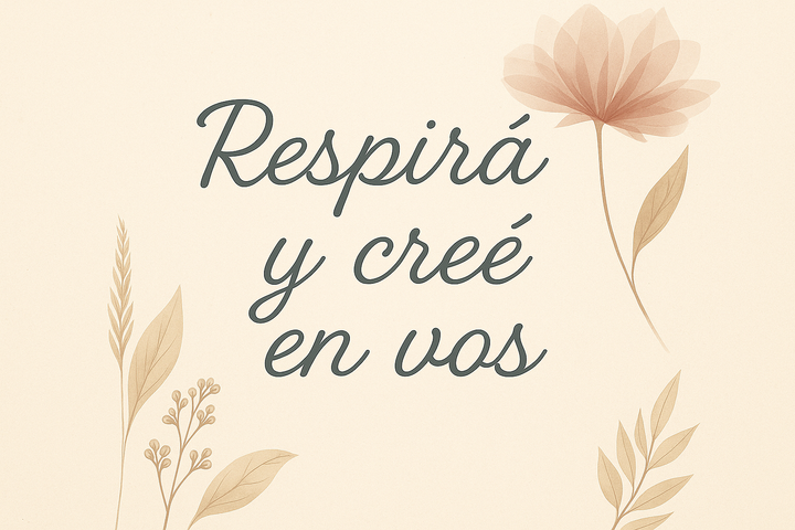Respirá y cree en vos