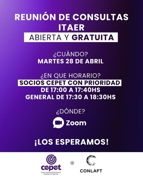 Reunión abierta de consultas ITAER 28/04/26