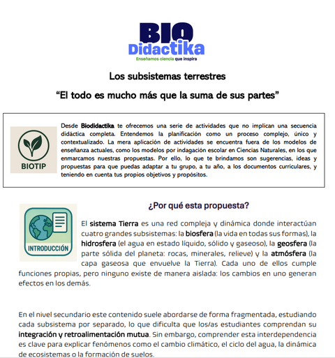 Los subsistemas terrestres: ¿el todo es la suma de sus partes?