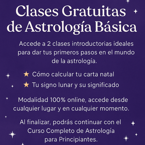 Clase Gratuita de Astrología Básica – Descubre cómo interpretar tu carta natal y sus planetas
