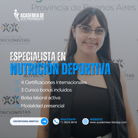 Especialista en Nutrición Deportiva (Presencial)