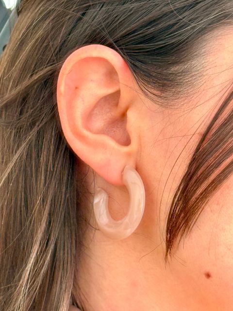 Aros Acrílico Rosa Mármol