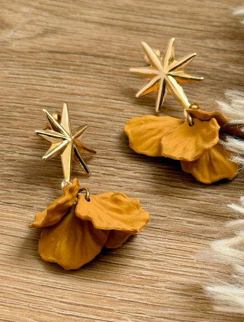 Aros Estrella & Hojuelas – Dorado y Camel