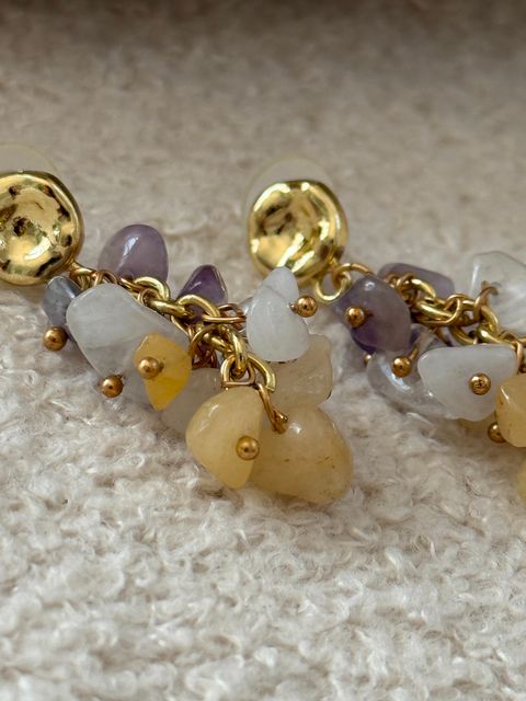 Aros Cuarzo Lila & Ámbar