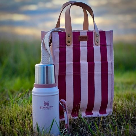  Combo Matera Rayada + Termo Stanley Original 1.2 L Rosa