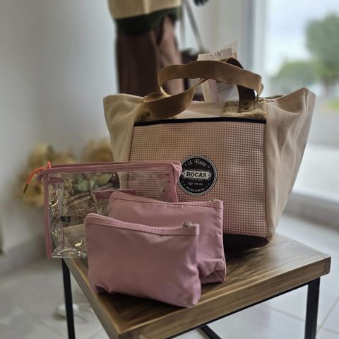 Combo “Esencial” de Maxi Bolso Rocas + Kit de Neceseres (x3 unidades)