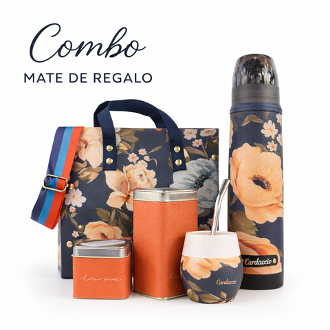 Set Matero Completo Cardaccio Floral – Matera + Termo + Yerbera y Azucarera + ¡Mate de Regalo!