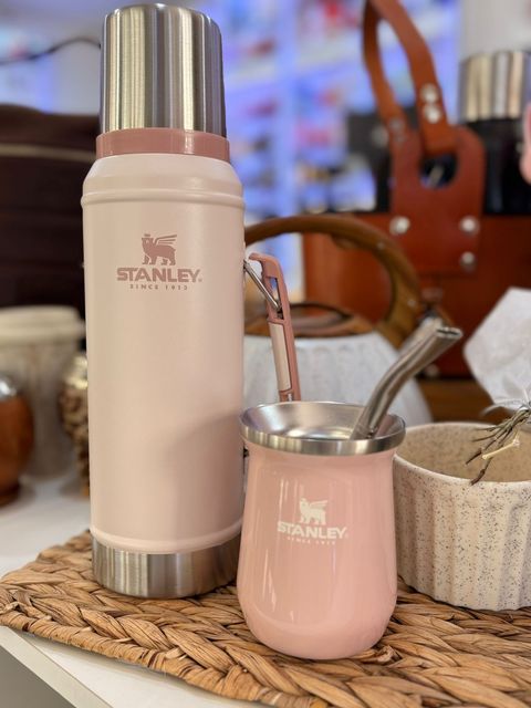 Combo Stanley Original Rosa 1.2 L  | Termo con Manija+ Mate Acero Inoxidable