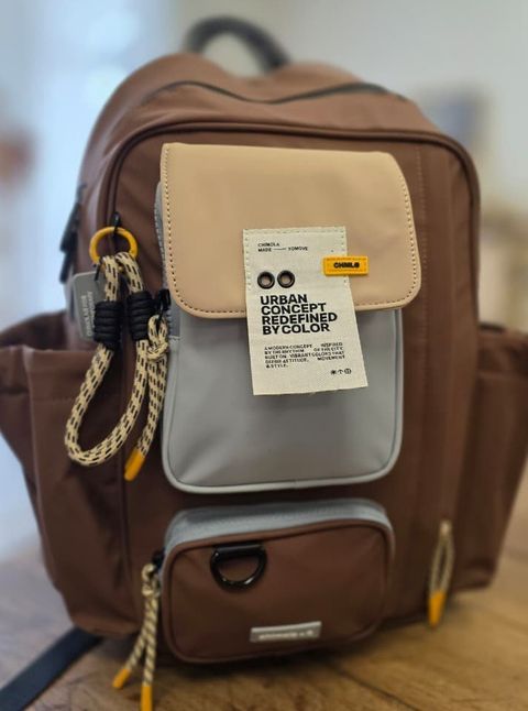 Mochila Urbana Chimola Porta Notebook | Marrón+Celeste