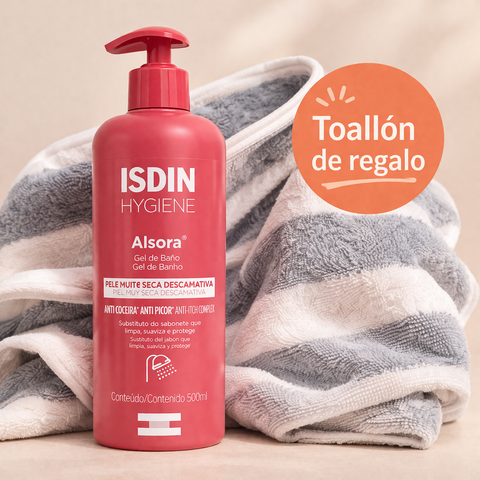 Cuidado Intensivo: Gel de Baño Alsora- ISDIN + Toallón de Regalo