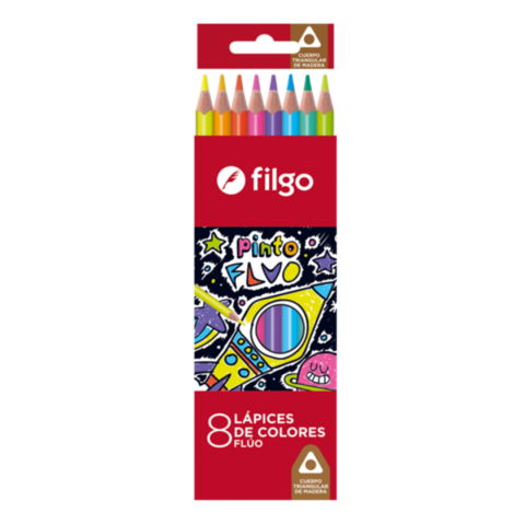 Lápices De Colores Flúo Filgo x8