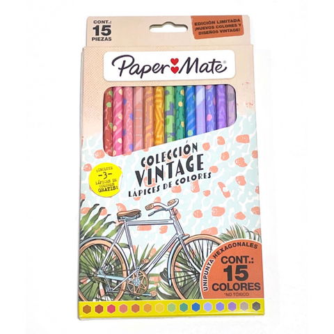 Lápices De Colores Papermate Vintage x15