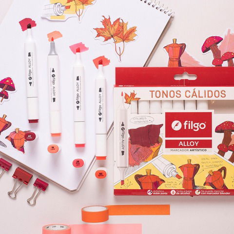 Marcadores Filgo Alloy Tonos Cálidos x12