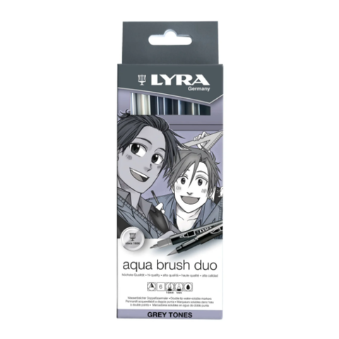 Marcador Lyra Aqua Brush Duo Tonos grises
