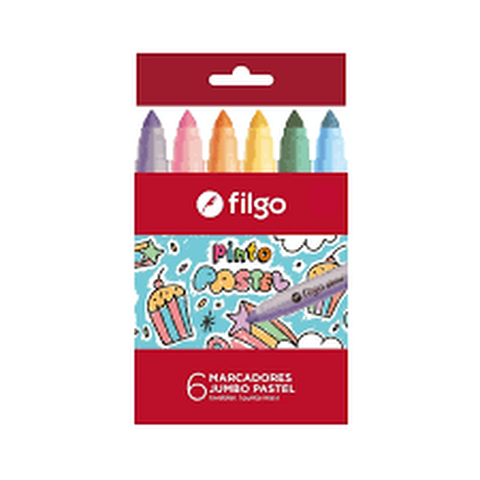 Marcadores Jumbo Pastel Filgo x6