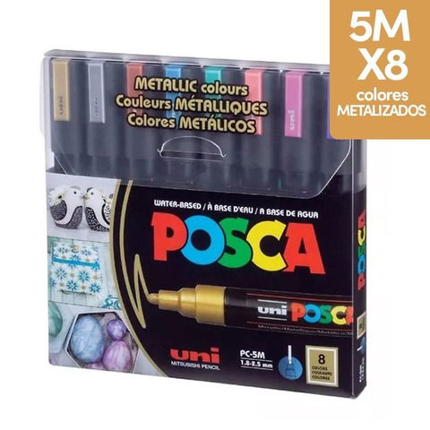 Set Posca Metalizados x8 5M