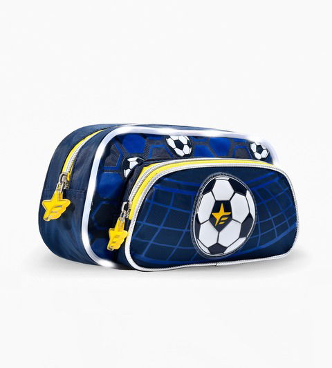 Cartuchera Footy Doble Cierre Play Futbol Azul Con Luz Led!