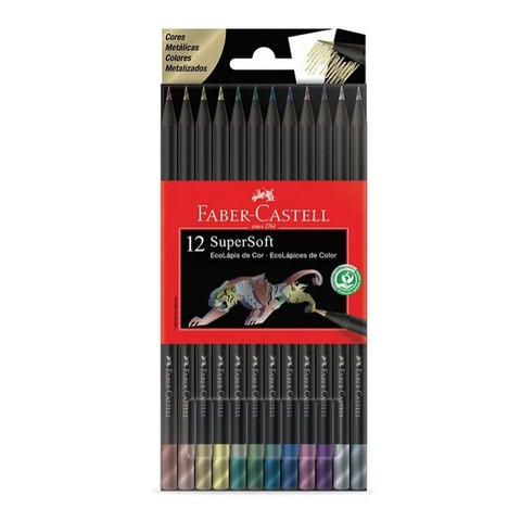 Lápices Supersoft Faber Castell Metálicos x12