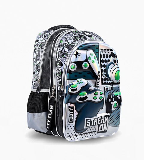 Mochila Footy Espalda 18″ con Luz Gamer Stream Verde Termoformada!