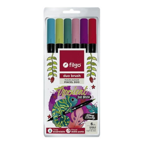 Marcadores Filgo Duo Brush Tropical x6 