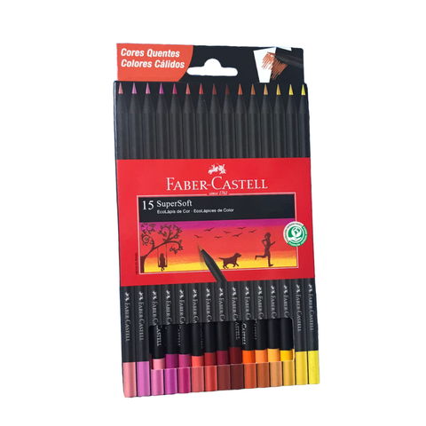 Lápices Supersoft Faber Castell Cálidos x15