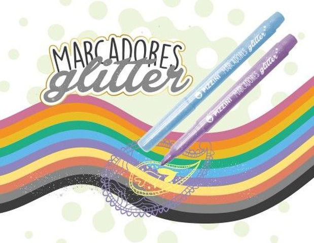 Marcadores Pizzini Glitter x10