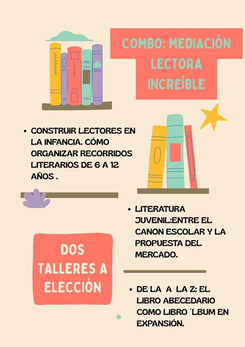 MEDIACIÓN LECTORA INCREIBLE: Dos talleres a elección 