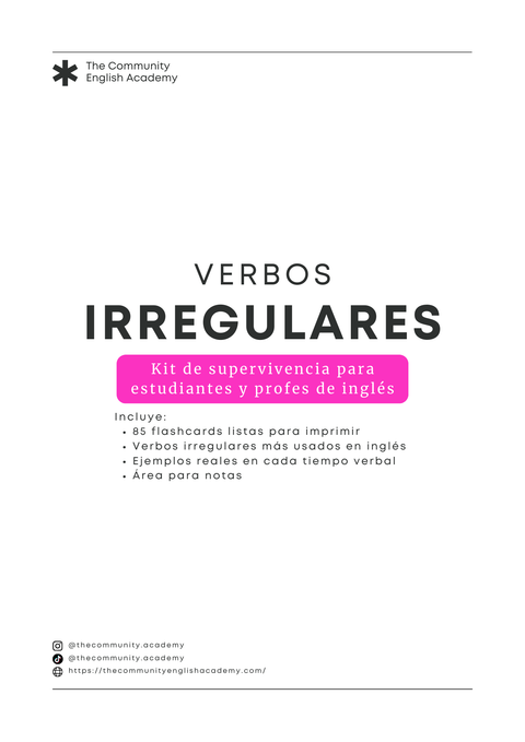 Flashcards - Verbos irregulares