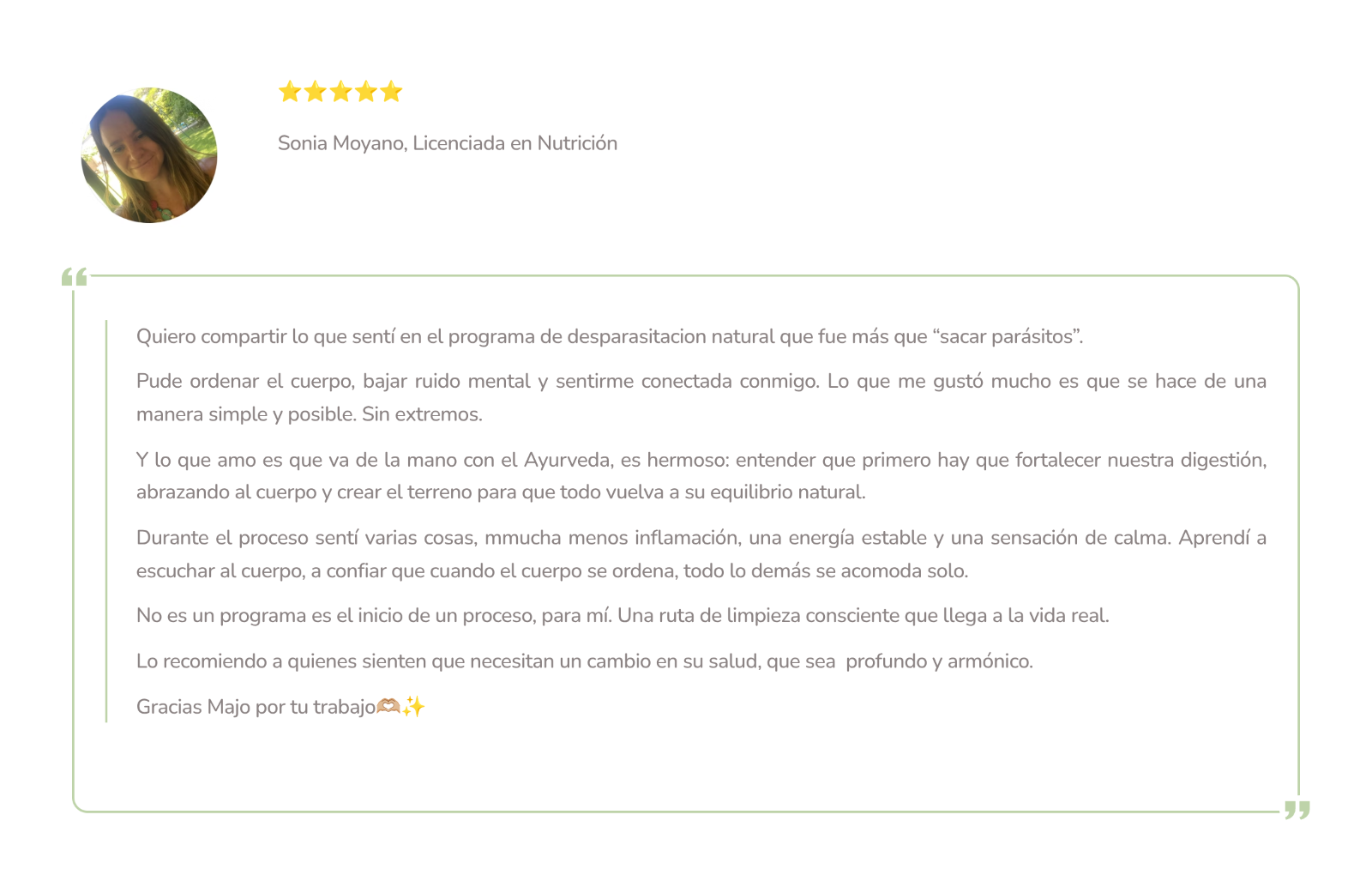 testimonio lic en nutricion parasitos