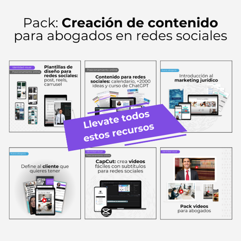 Pack Creación de contenido para abogados en redes sociales