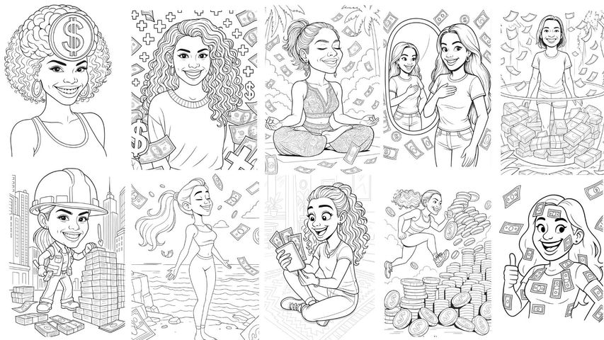 Guía para colorear: Amigate con el dinero usando tu creatividad 