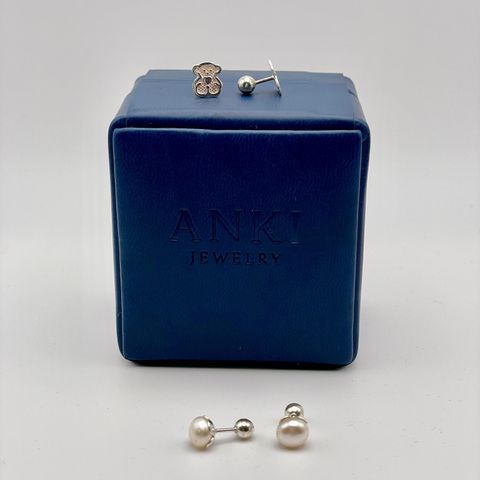 Silver Earrings with Ball Back Closure