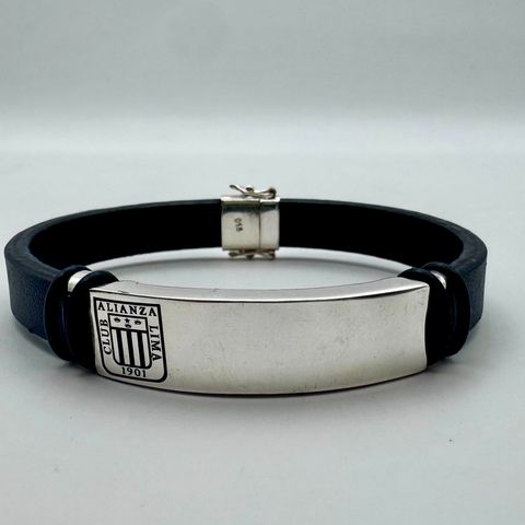 Pulsera de Cuero Blanquiazul