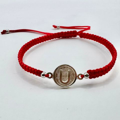 Pulsera de Hilo Corazón Crema
