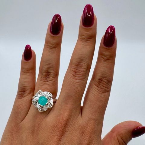 Anillo Flor Tejida