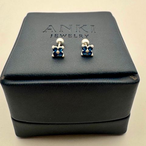 Aretes Flor Azul