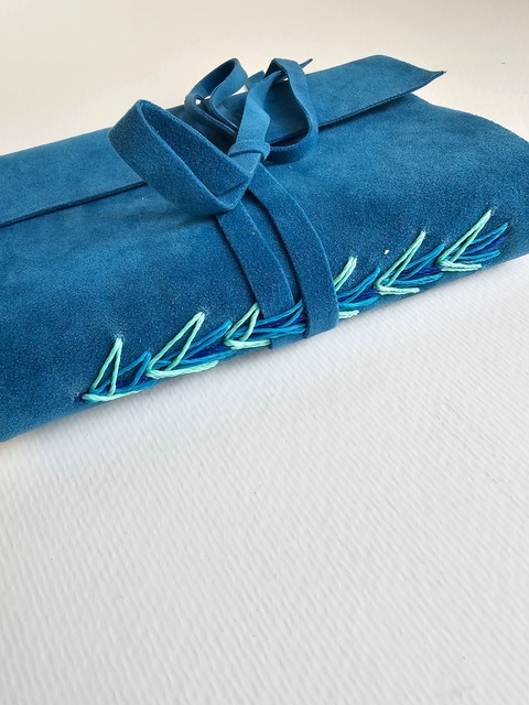Bitácora Mini Azul 5 Espeigas hilos engamados